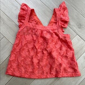 Anthropologie Coral cross back  Top